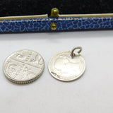 Sterling Silver Threepence Charm Pendant Young Victoria 1873