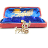 Sterling Silver Horse Drawn Traditional Carriage Charm Pendant Vintage c1970