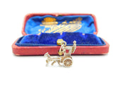 Sterling Silver Horse Drawn Traditional Carriage Charm Pendant Vintage c1970