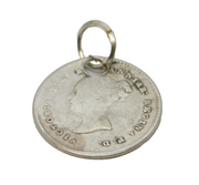 Queen Victoria Sterling Silver Maundy Two Pence Coin Charm Antique 1838