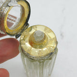 19th Century French Sterling Silver & Cut Glass Scent Bottle Antique c1840s
