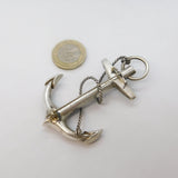 Victorian Scottish Sterling Silver Large Fouled Anchor Brooch Antique c1860s
