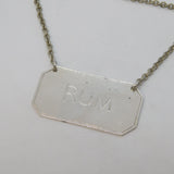 Sterling Silver Rum Decanter Label Vintage 1961 Birmingham