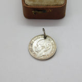 Sterling Silver Dutch Coin Charm Pendant Antique c1930 Art Deco