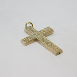 Sterling Silver Patterned Textured Cross Pendant Vintage c1970