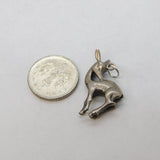 Sterling Silver Deer Charm Pendant Vintage c1970s