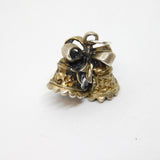 Sterling Silver Pair Of Bells Wedding Charm Pendant Vintage c1970