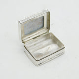 Sterling Silver & Enamel Dog Pattern Pill Box Vintage c1970s