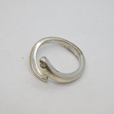 Sterling Silver Diamond Snake/Serpent Style Band Ring Vintage c2000 Size L 1/2