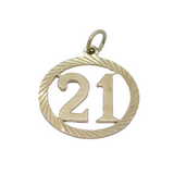 Sterling Silver 21st Birthday Round Pendant Vintage c1970