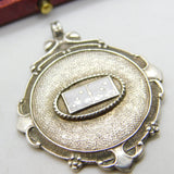 Sterling Silver & White Enamel Domino Fob Medal 1937 Birmingham Antique