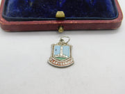 Sterling Silver and Enamel Flamborough Travel Shield Charm Pendant Vintage c1970