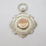 Sterling Silver, Gold Fronted Sporting Fob Medal Antique 1922 Birmingham Deco