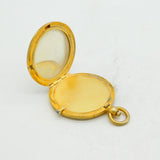 Edwardian Sterling Silver Gilt Floral Mirror Compact Fob Antique London