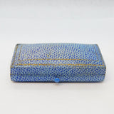 Art Deco Blue Leather Jewellery Box 'Thurlow Champness, Bury St. Edmunds'