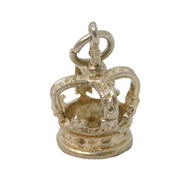 Sterling Silver Royal Crown Charm Pendant Vintage c1970
