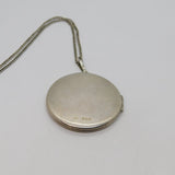 Sterling Silver Floral Round Locket Pendant Necklace Vintage 1976 Birmingham