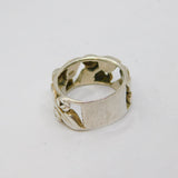 Sterling Silver Deco Style Patterned Identity Band Ring Modern c1999 Size N