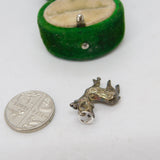 Sterling Silver Stag Deer Charm Pendant Vintage c1970