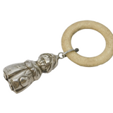 Sterling Silver Celluloid Little Red Riding Hood Baby Rattle & Teether Vintage