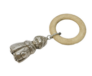 Sterling Silver Celluloid Little Red Riding Hood Baby Rattle & Teether Vintage