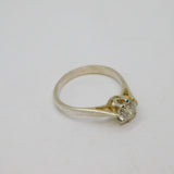 Sterling Silver CZ Solitaire Engagement Ring Vintage 1986 Birmingham Size N