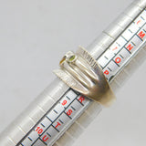 Sterling Silver Multi-Colour Gemstone Wide Band Ring Vintage c1990 Size Q 1/2