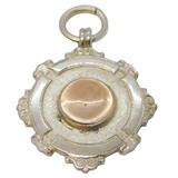 Sterling Silver, Gold Fronted Sporting Fob Medal Antique 1922 Birmingham Deco