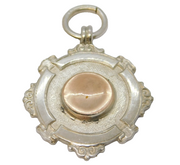 Sterling Silver, Gold Fronted Sporting Fob Medal Antique 1922 Birmingham Deco