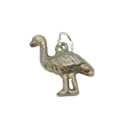 Sterling Silver Emu Bird Charm Pendant Vintage c1970