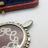 Sterling Silver Hand Woven Mourning Style Pendant 1968 Birmingham Vintage
