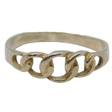 Sterling Silver Graduating Curb Link Style Band Ring Vintage c1970 Size M 1/2