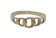 Sterling Silver Graduating Curb Link Style Band Ring Vintage c1970 Size M 1/2