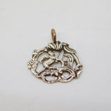 Edwardian Sterling Silver Cherub Button Conversion Pendant Antique London