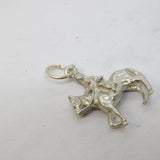 Sterling Silver Maiden on Horseback Charm Pendant Vintage c1970