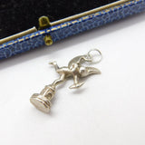 Sterling Silver Winged Cupid God of Love Charm Pendant Vintage c1970