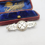 Victorian Sterling Silver Maltese Cross Sweetheart Brooch 1897 Chester Antique