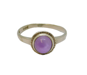 Scottish Sterling Silver Amethyst Cabochon Ring Hallmarked 1977 Size L 1/2