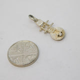 Sterling Silver Banjo Guitar Charm Pendant Vintage c1970