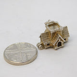 Sterling Silver Opening Church Charm Pendant Vintage c1970