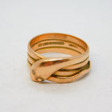 Victorian 9ct Rose Gold Coiled Snake Band Ring Antique 1893 Birmingham