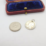 Sterling Silver Threepence Charm Pendant Turn of the Century 1900