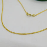 Gold on Sterling Silver Fine Curb Link Chain Necklace Vintage c1980 46cm Length
