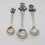 Sterling Silver Goldilocks' Three Bears Set of Spoons Vintage 1990 Birmingham