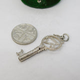 Sterling Silver 21st Birthday Key Charm Pendant Vintage c1970