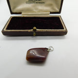 Sterling Silver and Agate Charm Pendant Vintage c1970