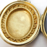 Victorian Aesthetic Movement Sterling Silver & Gold Locket Antique 1876