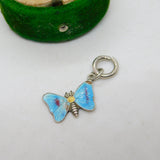 Sterling Silver & Enamel Little Butterfly or Moth Charm Antique c1920 Art Deco
