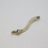 Sterling Silver Blue Topaz Set Wavy Stick Pendant Vintage c1970
