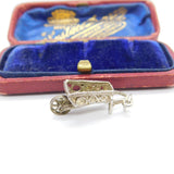 Sterling Silver Ornate Wheelbarrow Charm Pendant Vintage c1970
